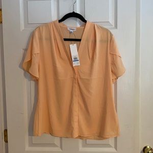 Peach Calvin Klein blouse, brand new! Size XL